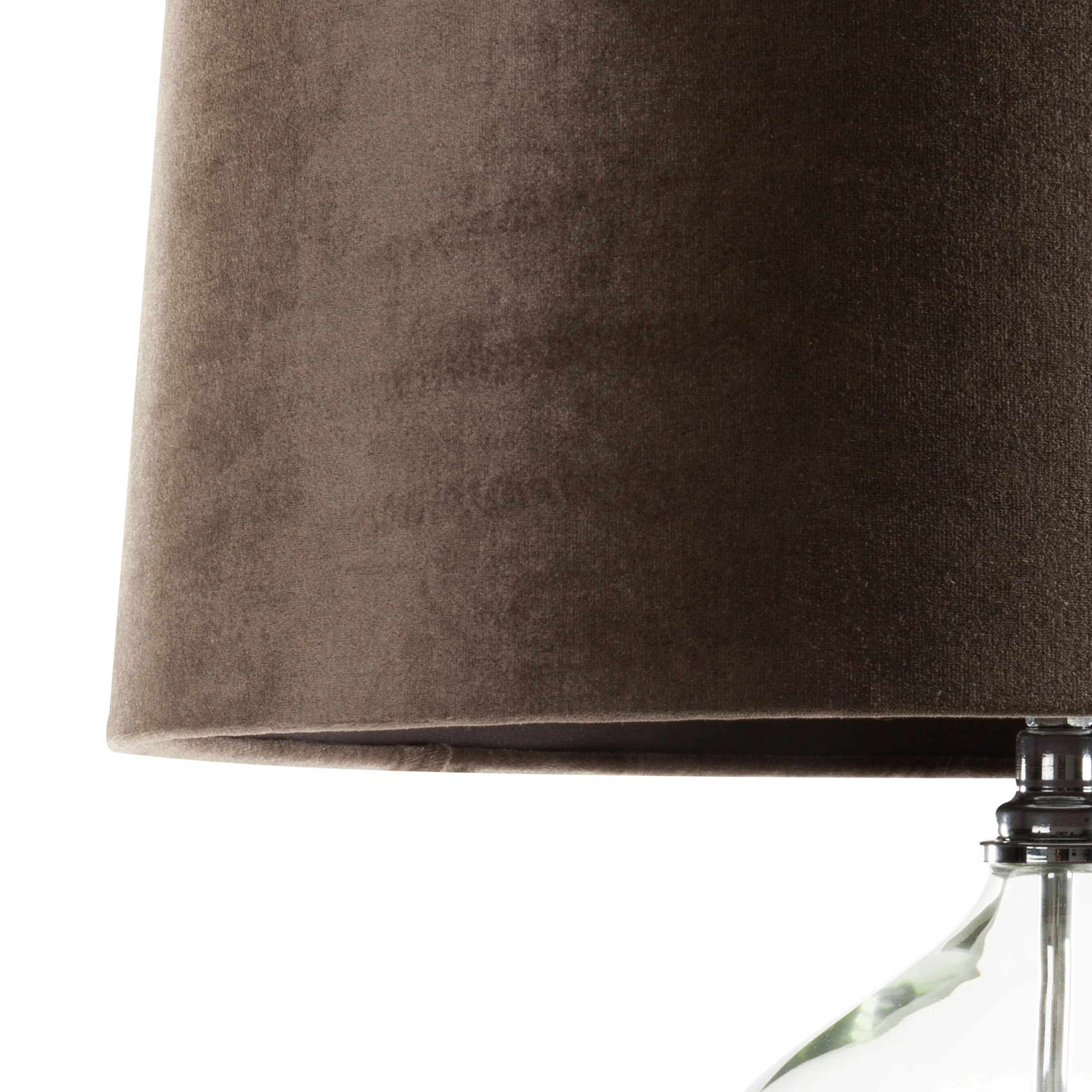 Lampa stojąca do pokoju ciemnobrązowa z welwetowym abażurem 38 x 157 cm AMORA Eurofirany