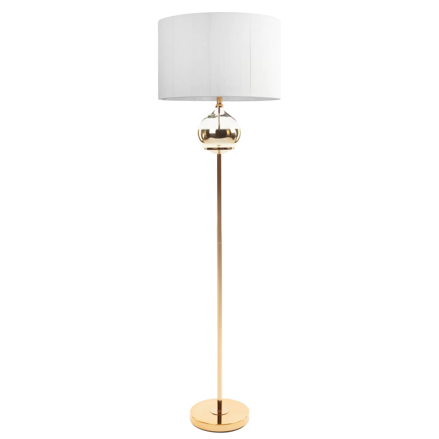 Lampa stojąca do salonu biała z matowym abażurem 50 x 159 cm CAROLINE  Eurofirany