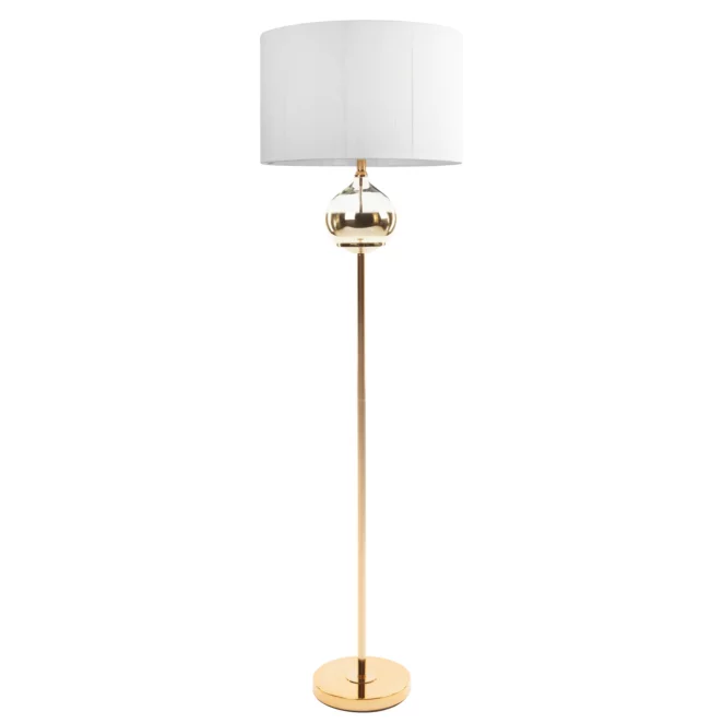 Lampa stojąca do salonu biała z matowym abażurem 50 x 159 cm CAROLINE  Eurofirany