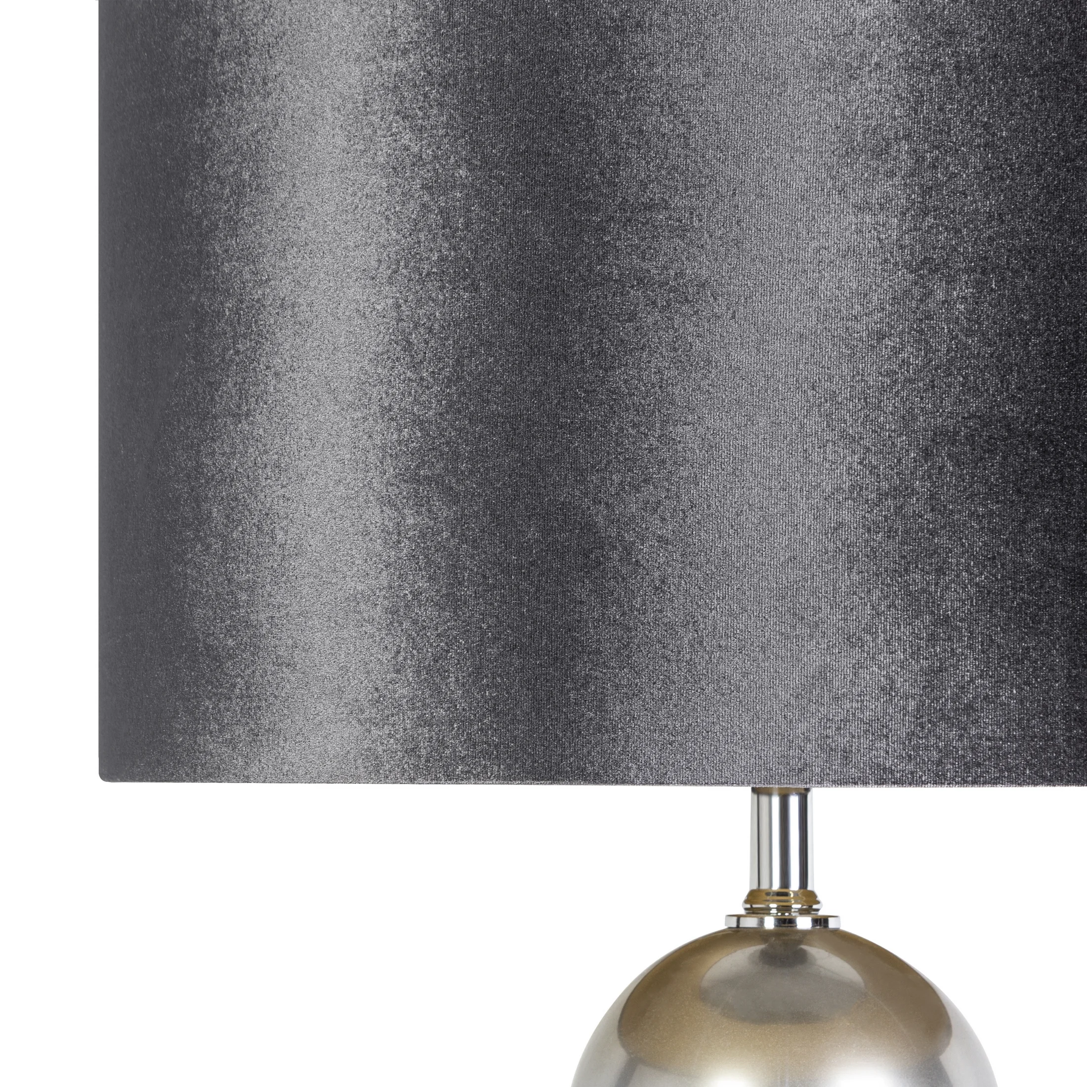 Lampa stojąca czarno-srebrna KELSI z welwetowym abażurem Limited Collection Eurofirany