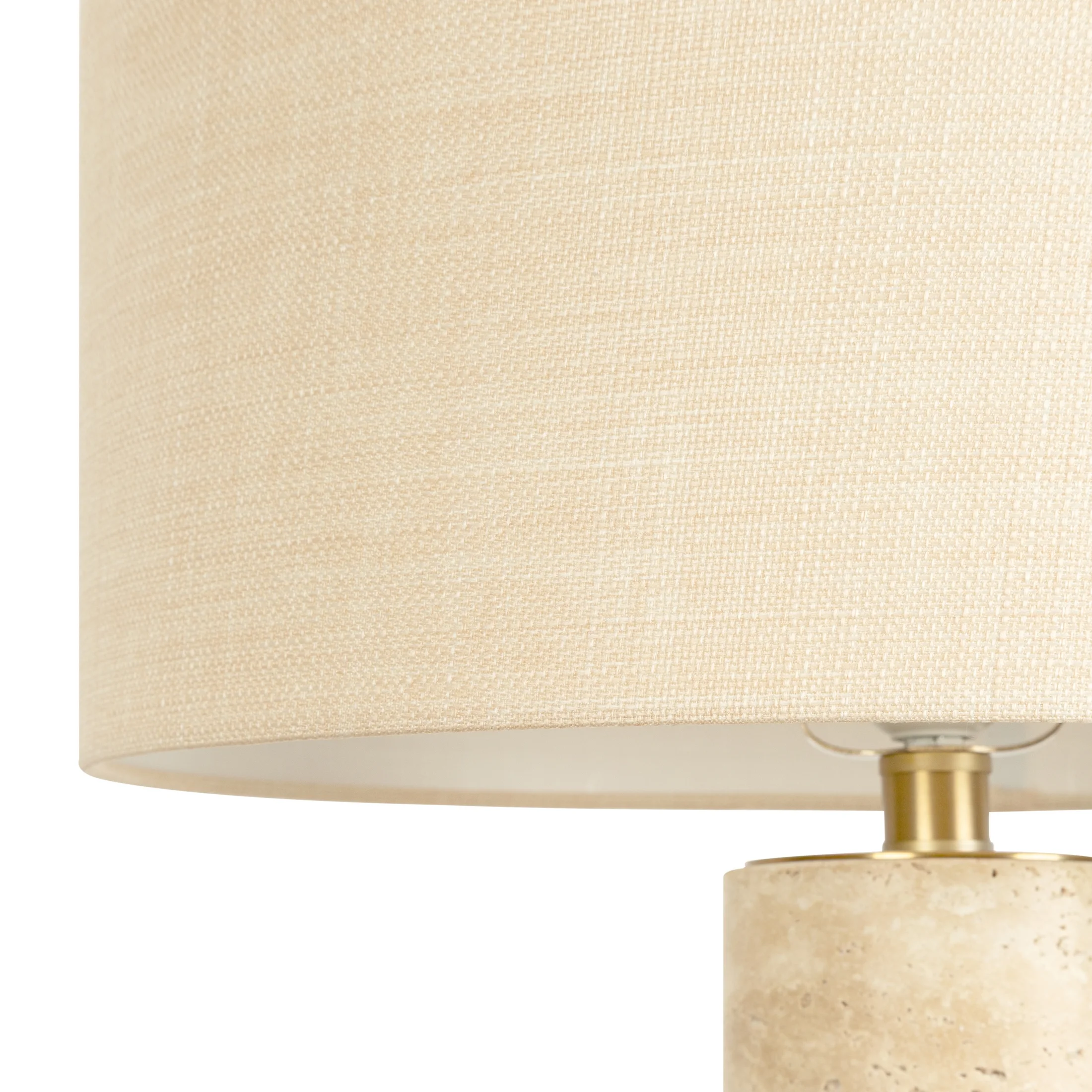 Lampa stołowa beżowa o marmurowej podstawie z złotymi akcentami 38x69 cm - GRACE Eurofirany