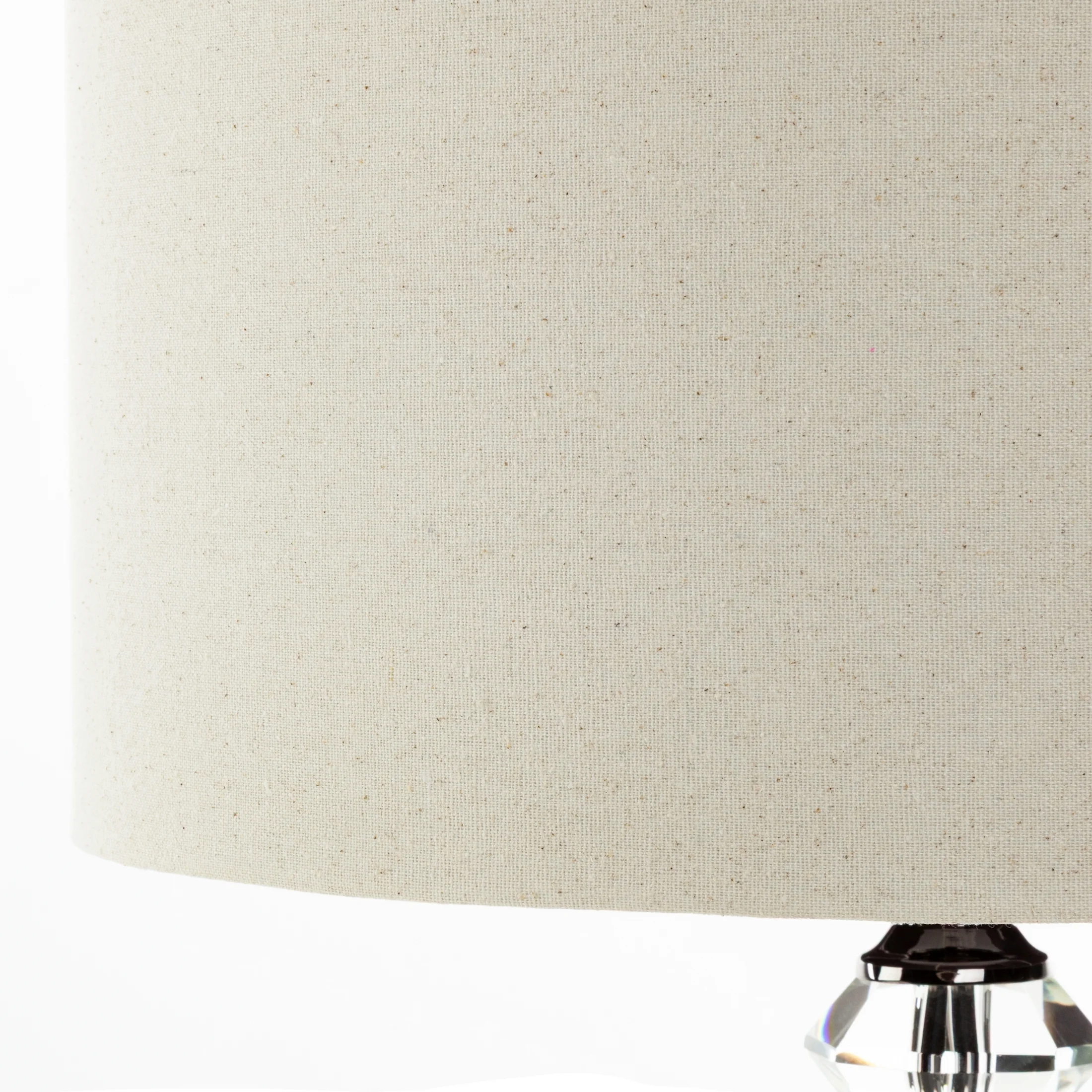 Lampa stołowa beżowa SANDI zdobiona szklanymi kryształkami oraz matowym abażurem 41x63 cm SANDI Eurofirany