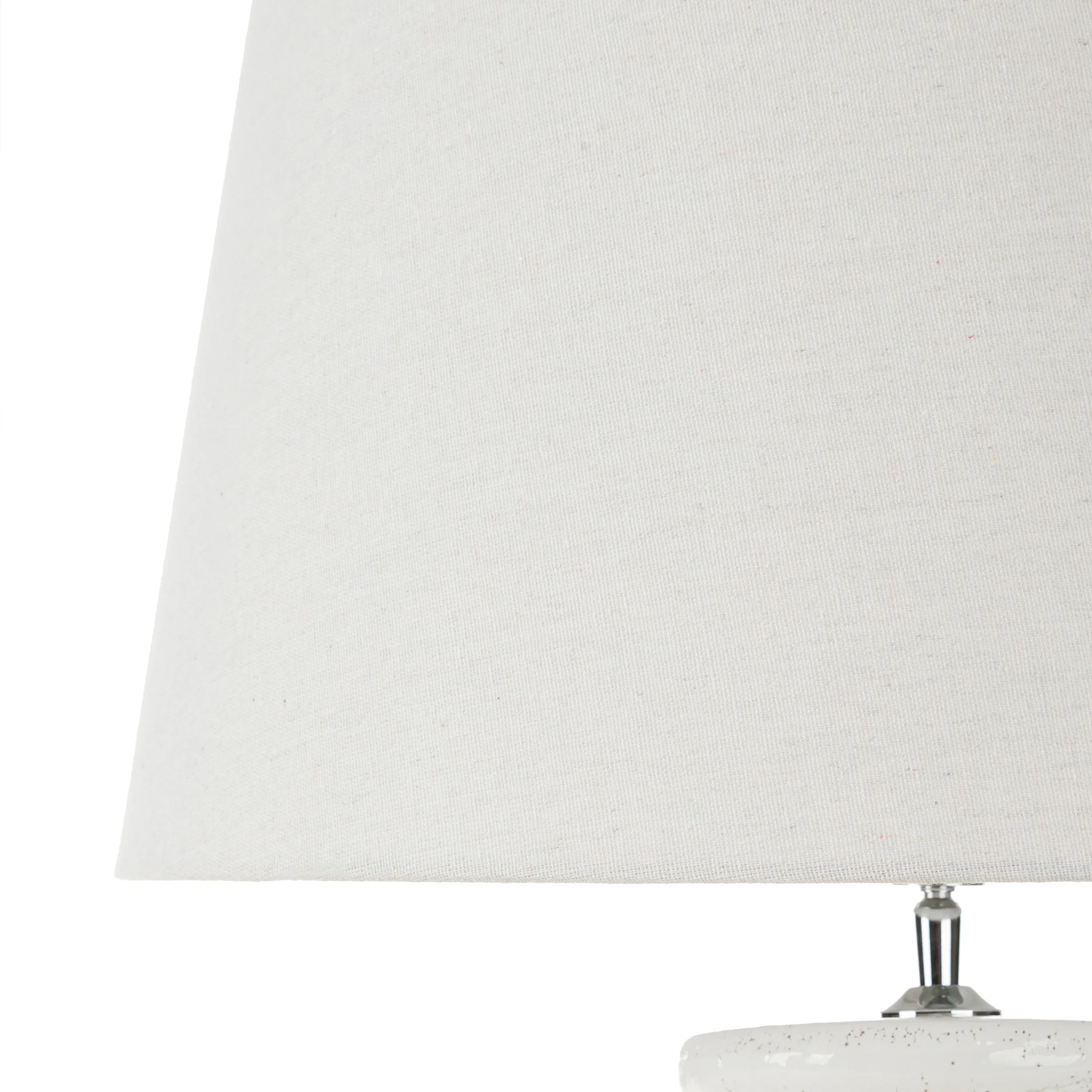 Lampa stołowa ceramiczna biała z matowym abażurem w stylu boho średnica 50x71 cm MERIKA Eurofirany
