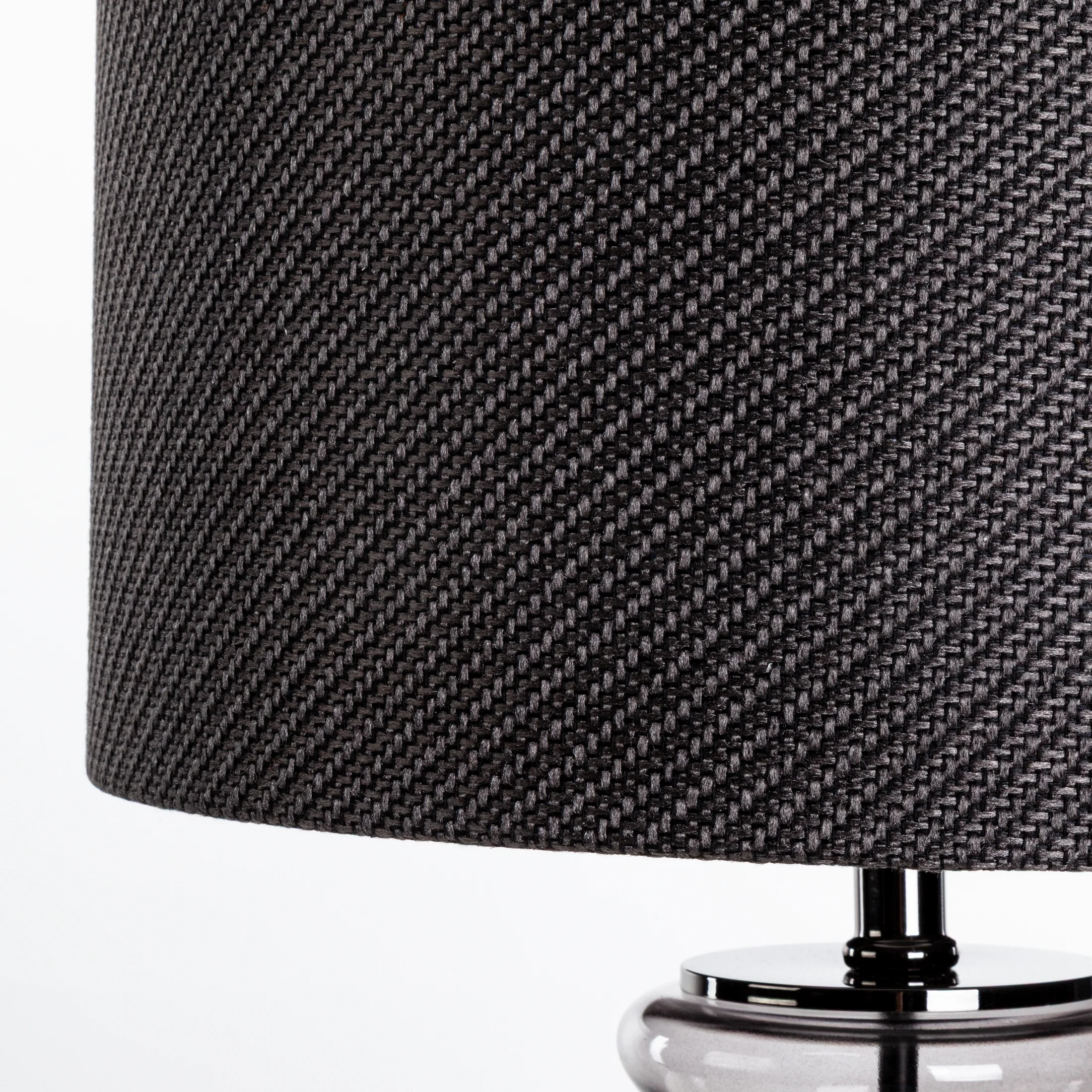 Lampa stołowa czarna z podstawą z dymionego szkła 38 x 70 cm MATEO Eurofirany