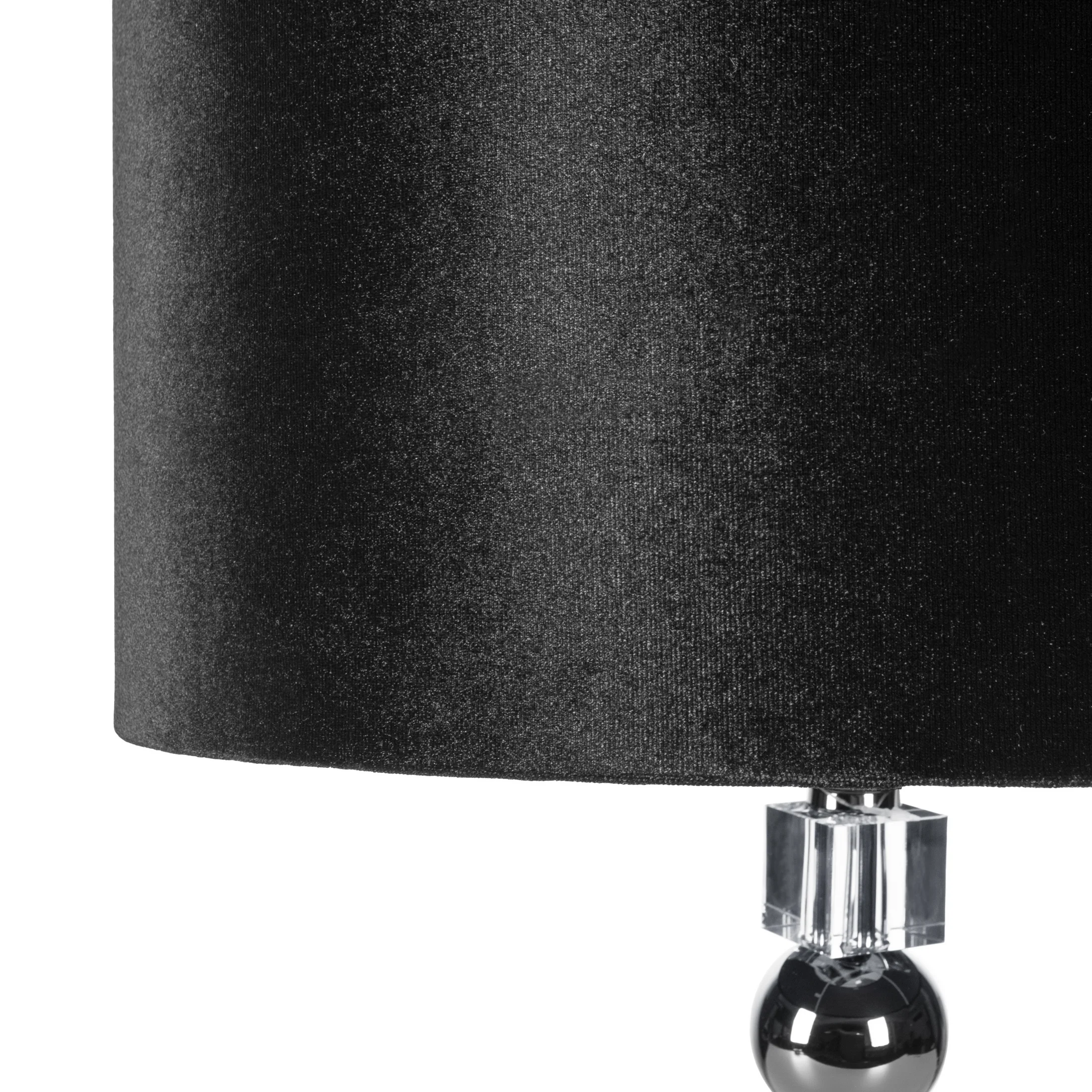 Lampa stołowa czarna z szklaną podstawą i welwetowym abażurem 40 x 63 cm NIKOL Eurofirany