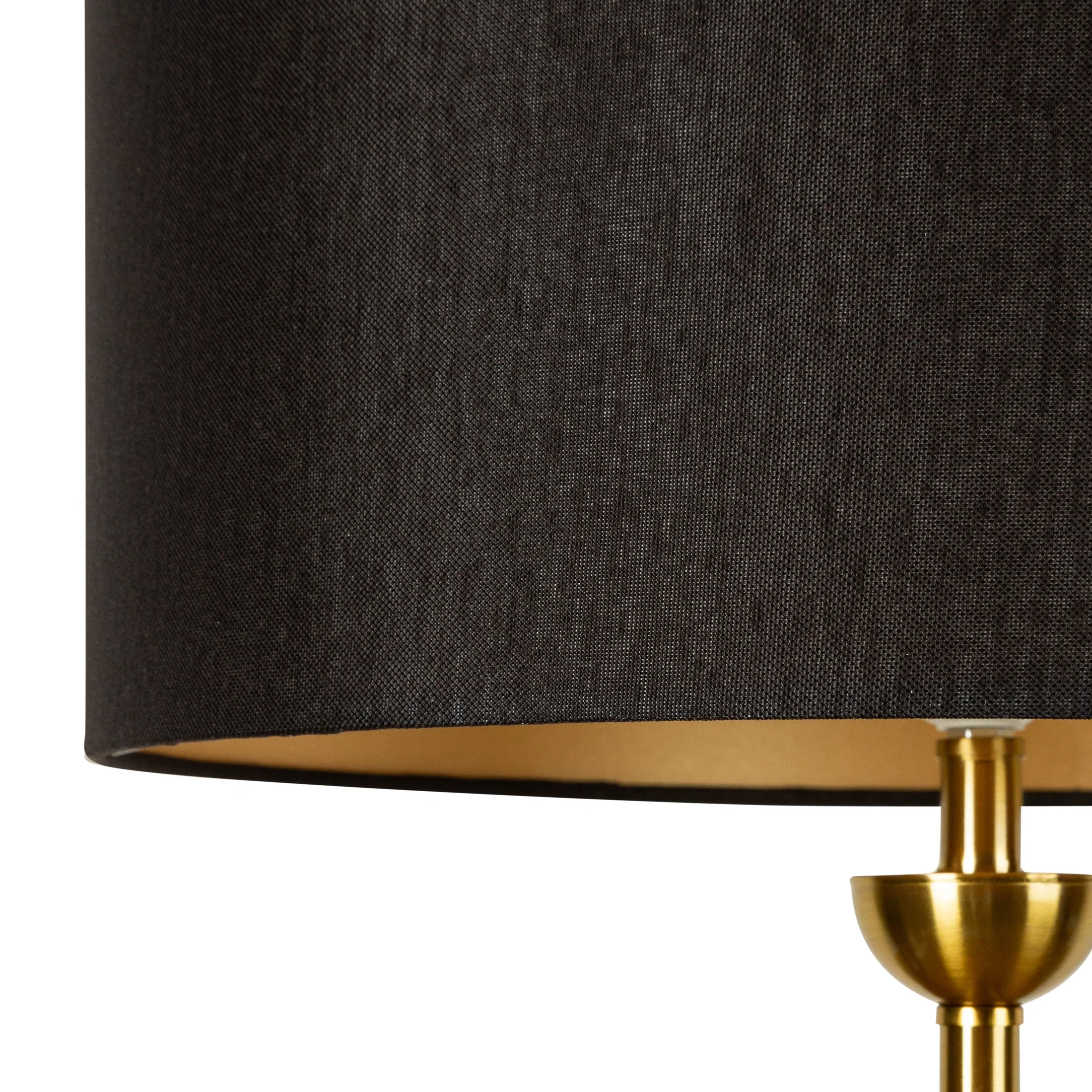 Lampa stołowa czarno-złota z dekoracyjną metalową podstawą 46x80 cm - LENA Eurofirany