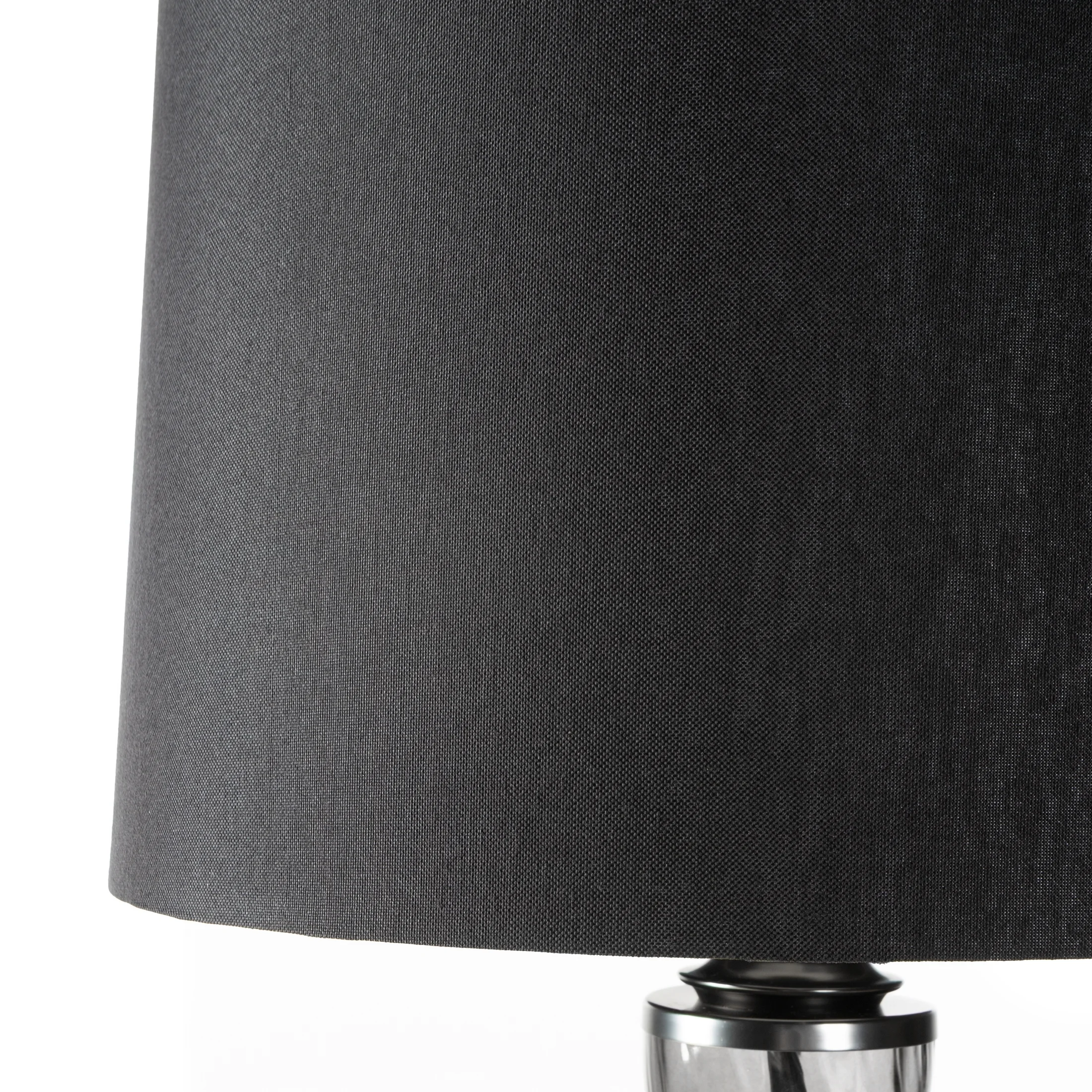Lampa stołowa do pokoju czarna ADELINE z lekko dymionego szkła i matowym abażurem 30 x 74 cm ADELINE Eurofirany