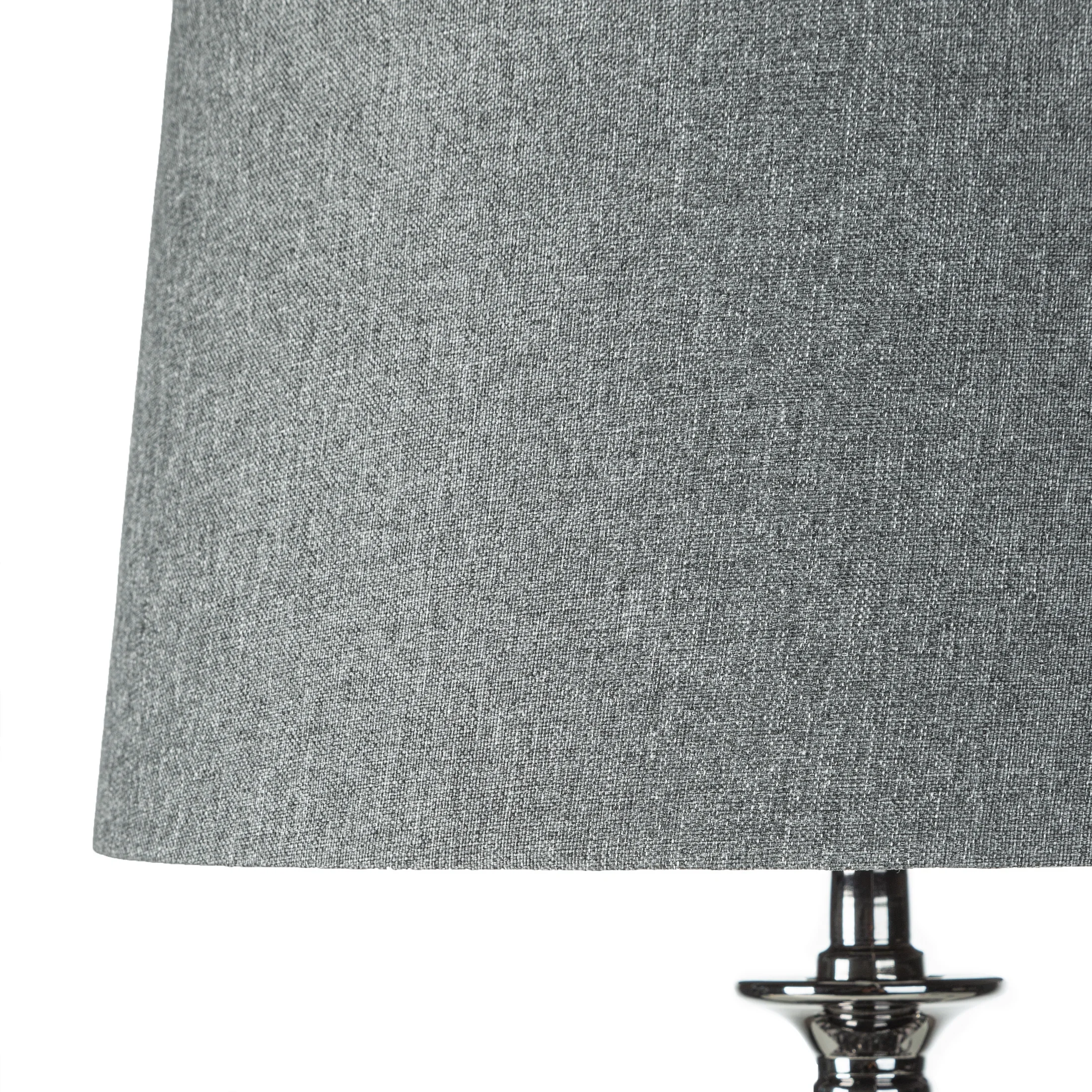 Lampa stołowa do salonu stalowa ARIELA na efektownej podstawie z matowym abażurem Eurofirany