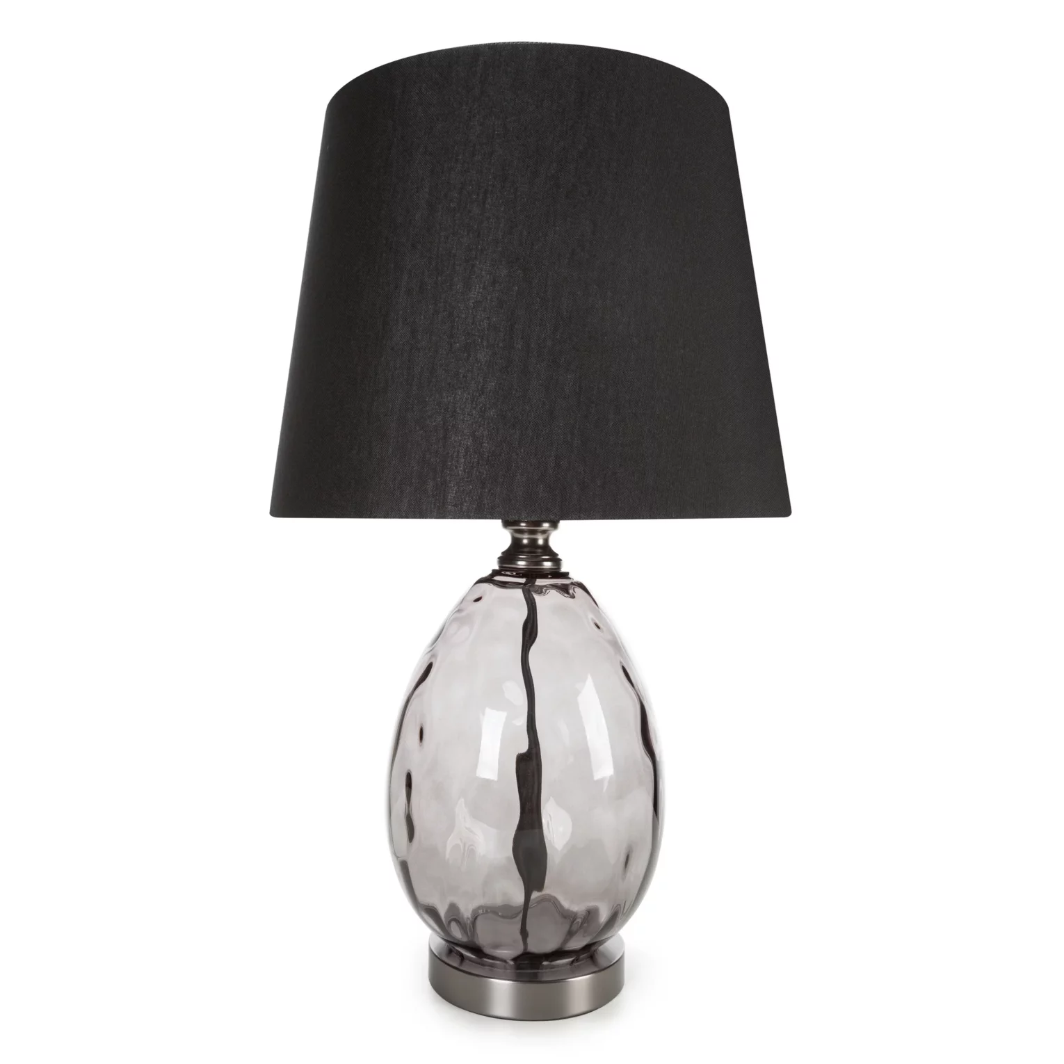 Lampa stołowa nocna czarna MAYA z podstawą z dymionego szkła 30 x 59 cm MAYA Eurofirany