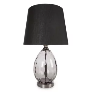 Lampa stołowa nocna czarna MAYA z podstawą z dymionego szkła 30 x 59 cm MAYA Eurofirany