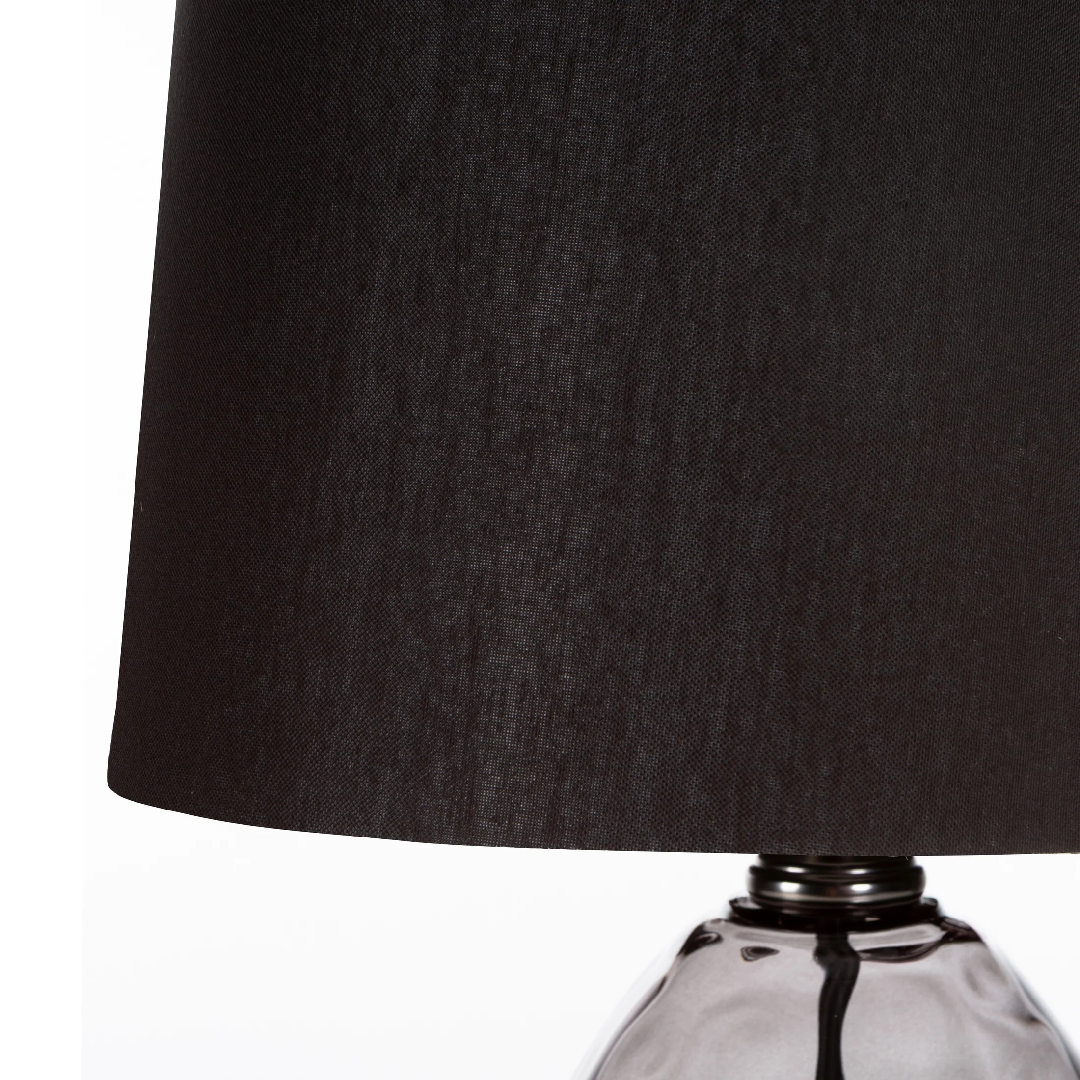 Lampa stołowa nocna czarna MAYA z podstawą z dymionego szkła 30 x 59 cm MAYA Eurofirany