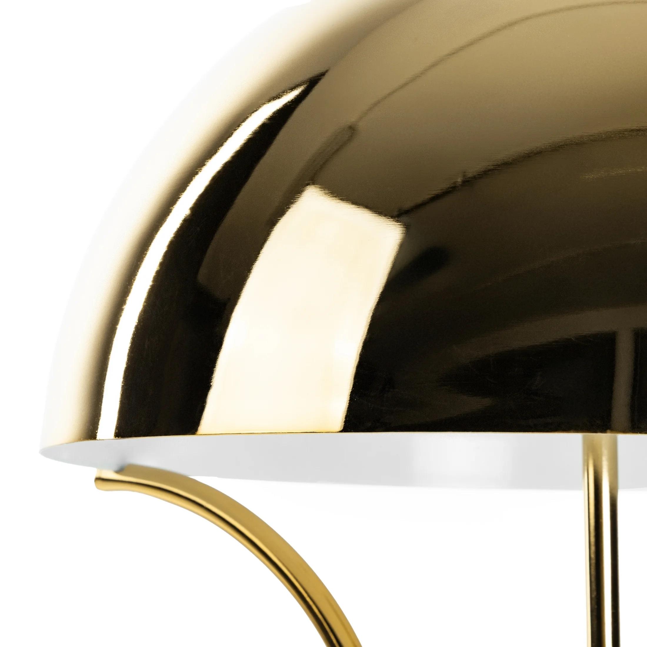 Lampa stołowa nocna złoto, biała ELIOT z marmurkową podstawą i metalowym kloszem Eurofirany