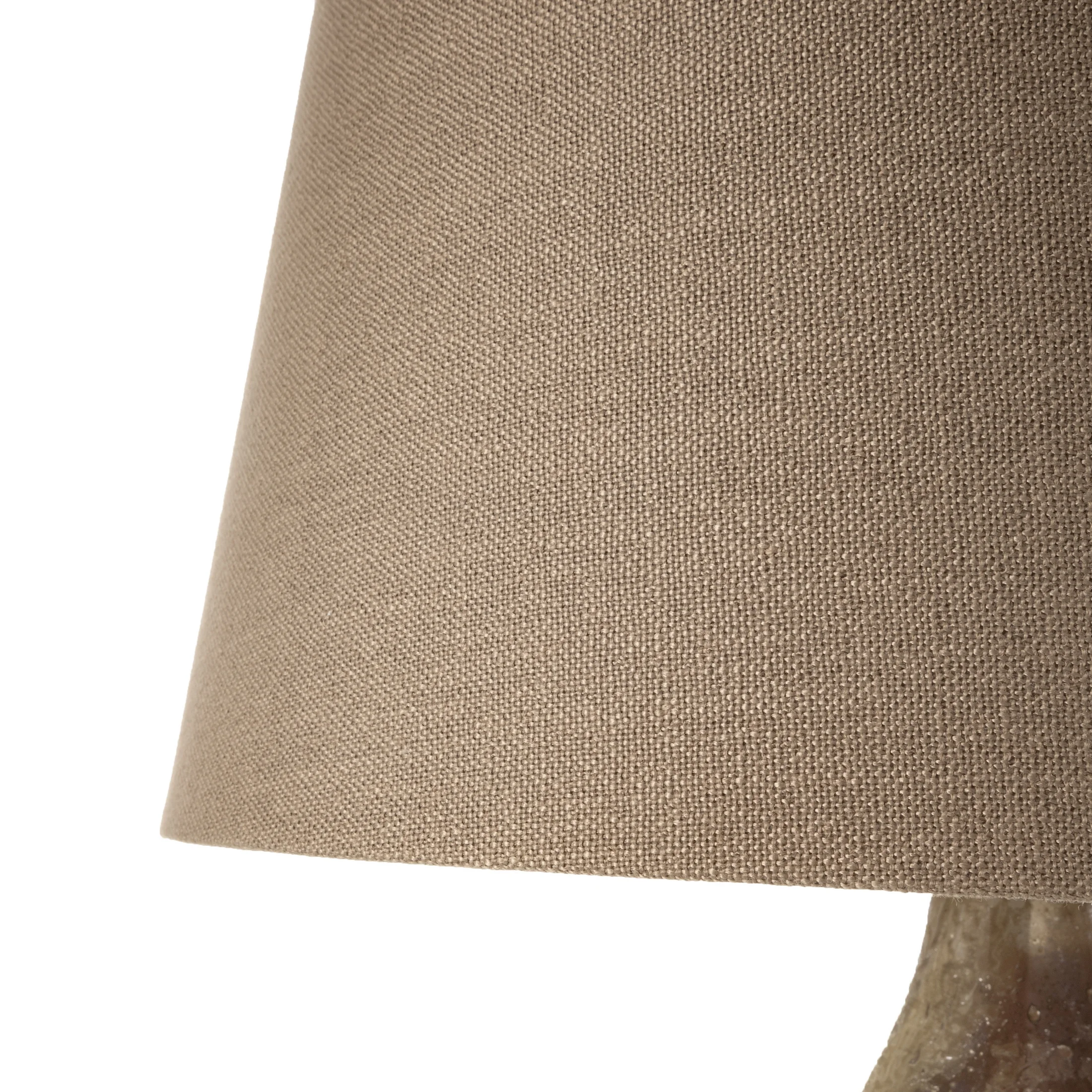 Lampa stołowa do pokoju beżowo, złota RUBY z szklaną podstawą zdobioną przecieranym wzorem Eurofirany