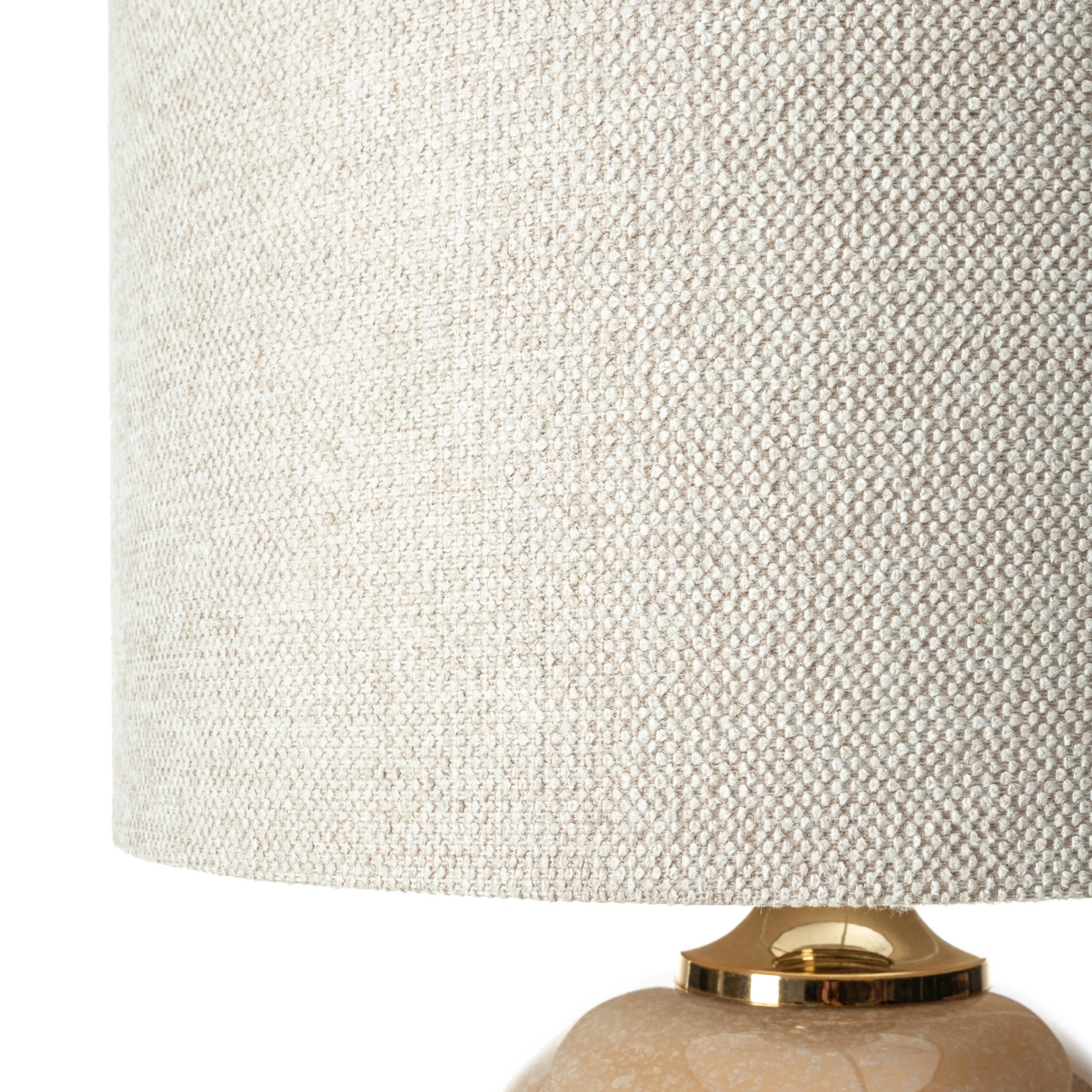Lampa stołowa do kuchni kremowo, beżowa SIMONA 1 w stylu boho z matowym abażurem Eurofirany
