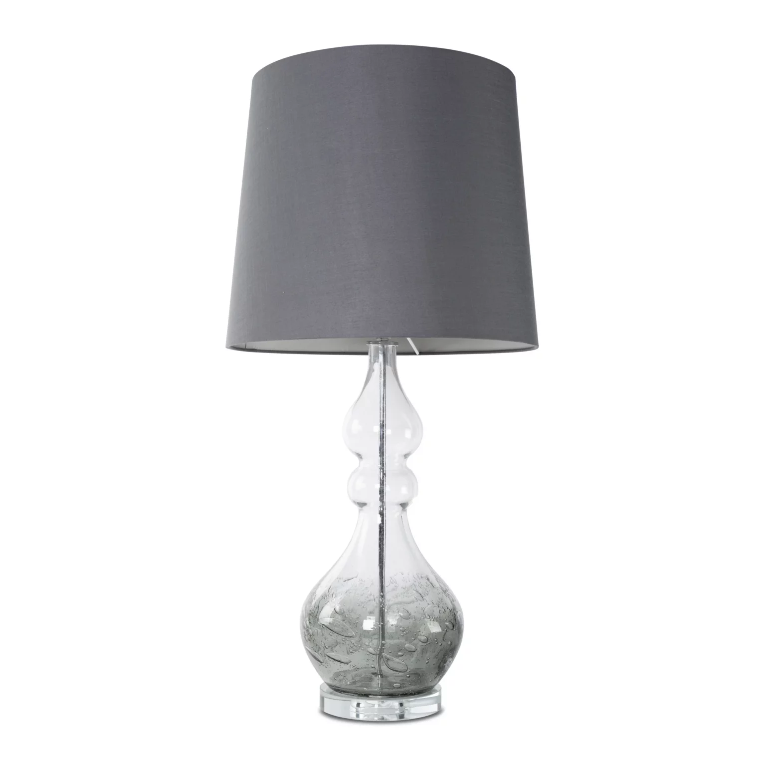 Lampa stołowa do kuchni stalowa zdobiona szklaną podstawą 32 x 76 cm TIANA Eurofirany