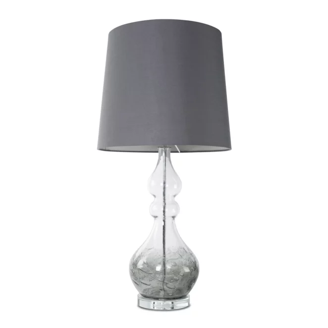 Lampa stołowa do kuchni stalowa zdobiona szklaną podstawą 32 x 76 cm TIANA Eurofirany