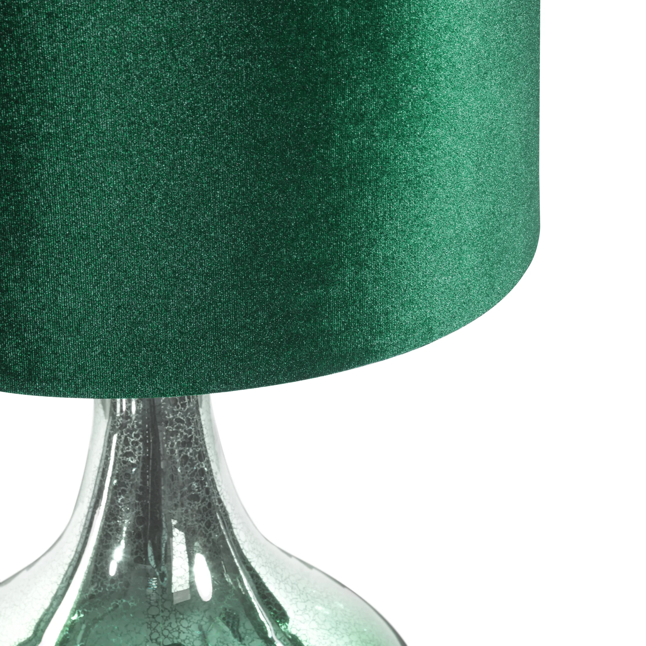 Lampa stołowa GABY zielona na szklanej podstawie zdobione efektem ombre Eurofirany