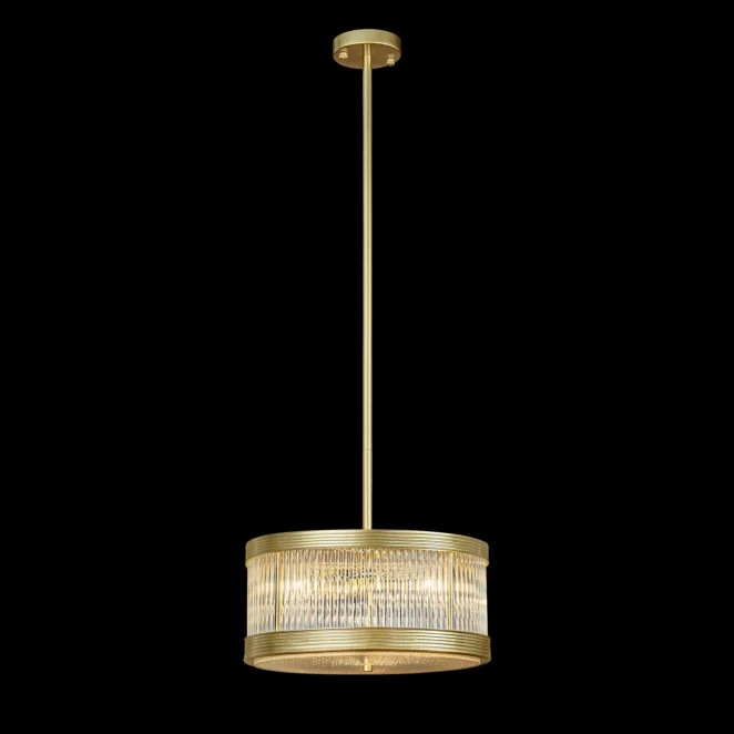Lampa wisząca do pokoju złota zdobiona szklanymi akcentami 40 x 109 cm KYLA Eurofirany