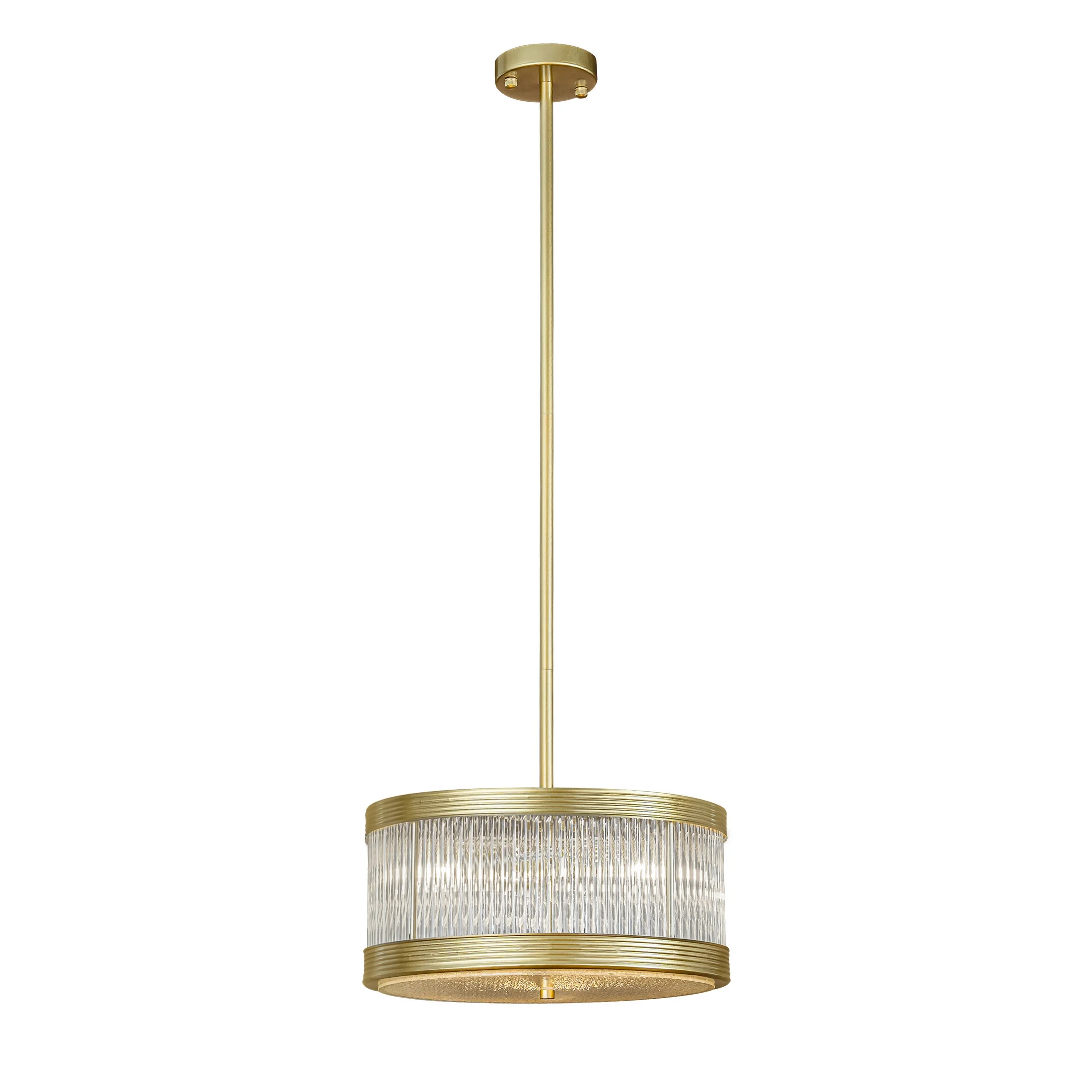 Lampa wisząca do pokoju złota zdobiona szklanymi akcentami 40 x 109 cm KYLA Eurofirany