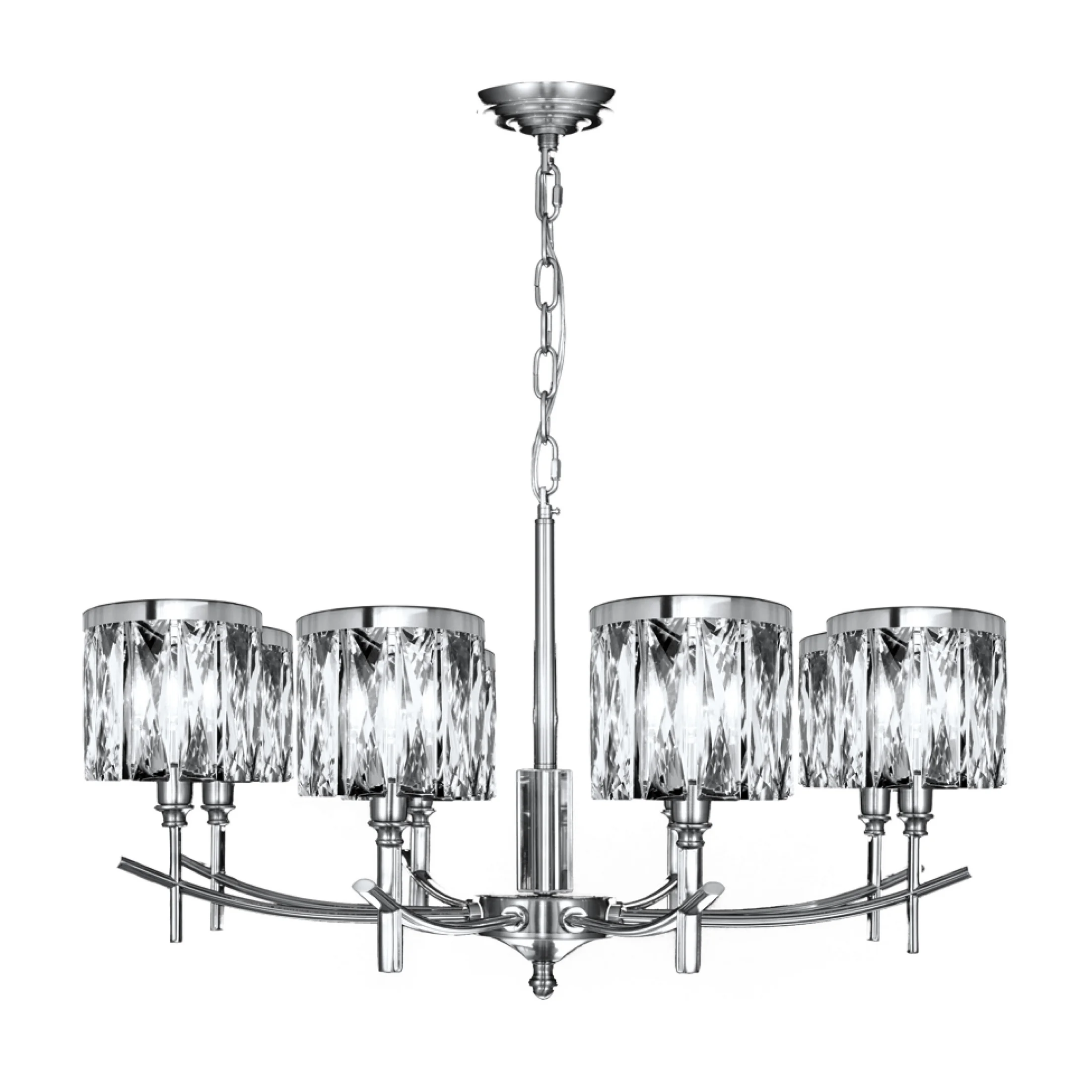 Lampa wisząca do salonu srebrna KRYSTAL z kryształkami, z regulacją wysokości 75 x 150 cm KRYSTAL Eurofirany