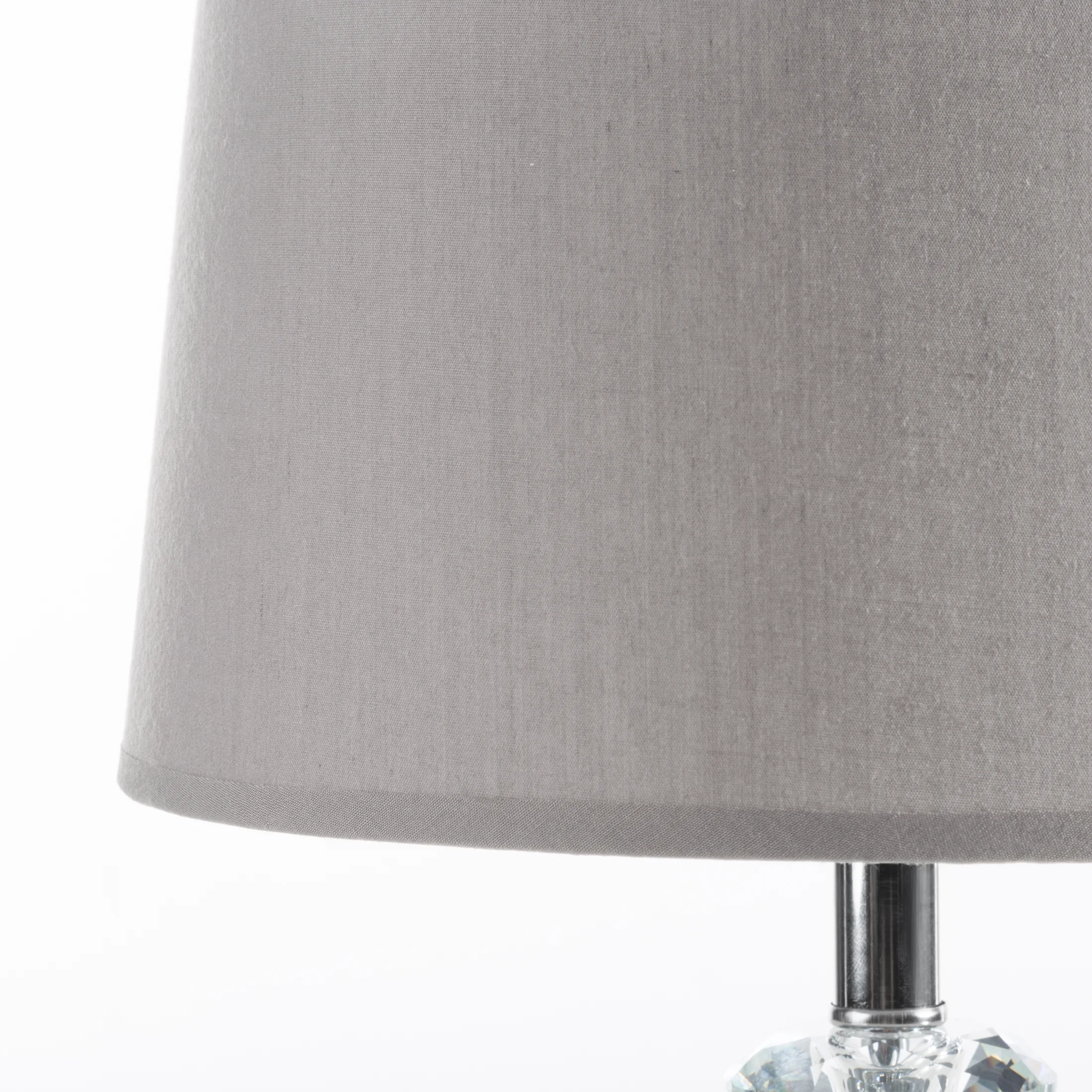 Lampka ceramiczna stołowa popielato, szarobeżowy z matowym abażurem średnica 27x44 cm EMILA Eurofirany