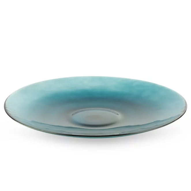 Patera dekoracyjna LILI 6 turkusowa szklana o klasycznym kształcie Limited Collection Eurofirany