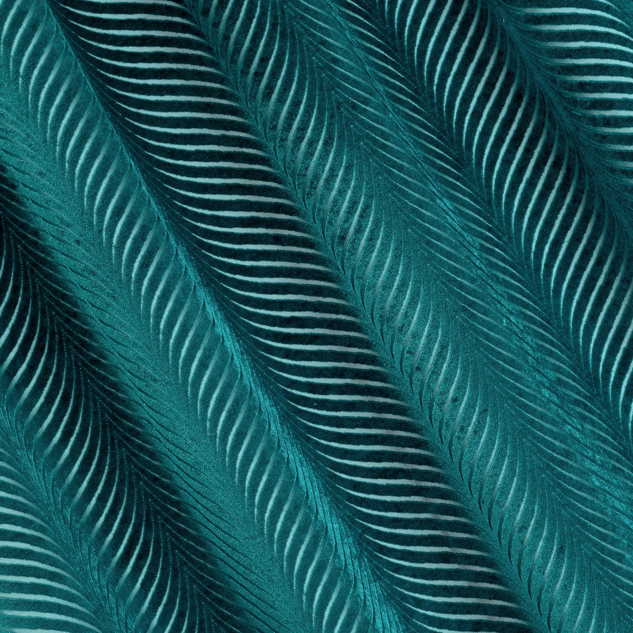 Zasłona ciemnoturkusowa z błyszczącego strukturalnego welwetu 140x250 cm przelotka LUSSI Eurofirany