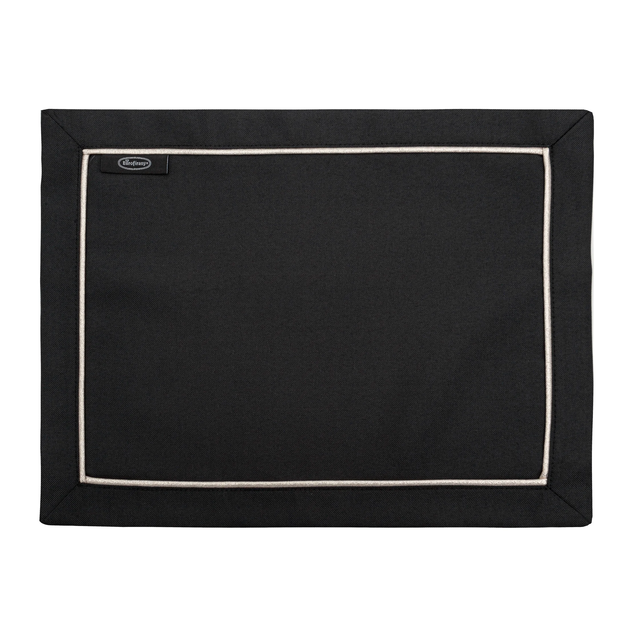 Komplet podkładek 4szt czarny 30x40 cm MADELE ze złotą lamówką
