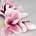 Kwiat sztuczny magnolii biało, różowy z pianki foamirian 59 cm