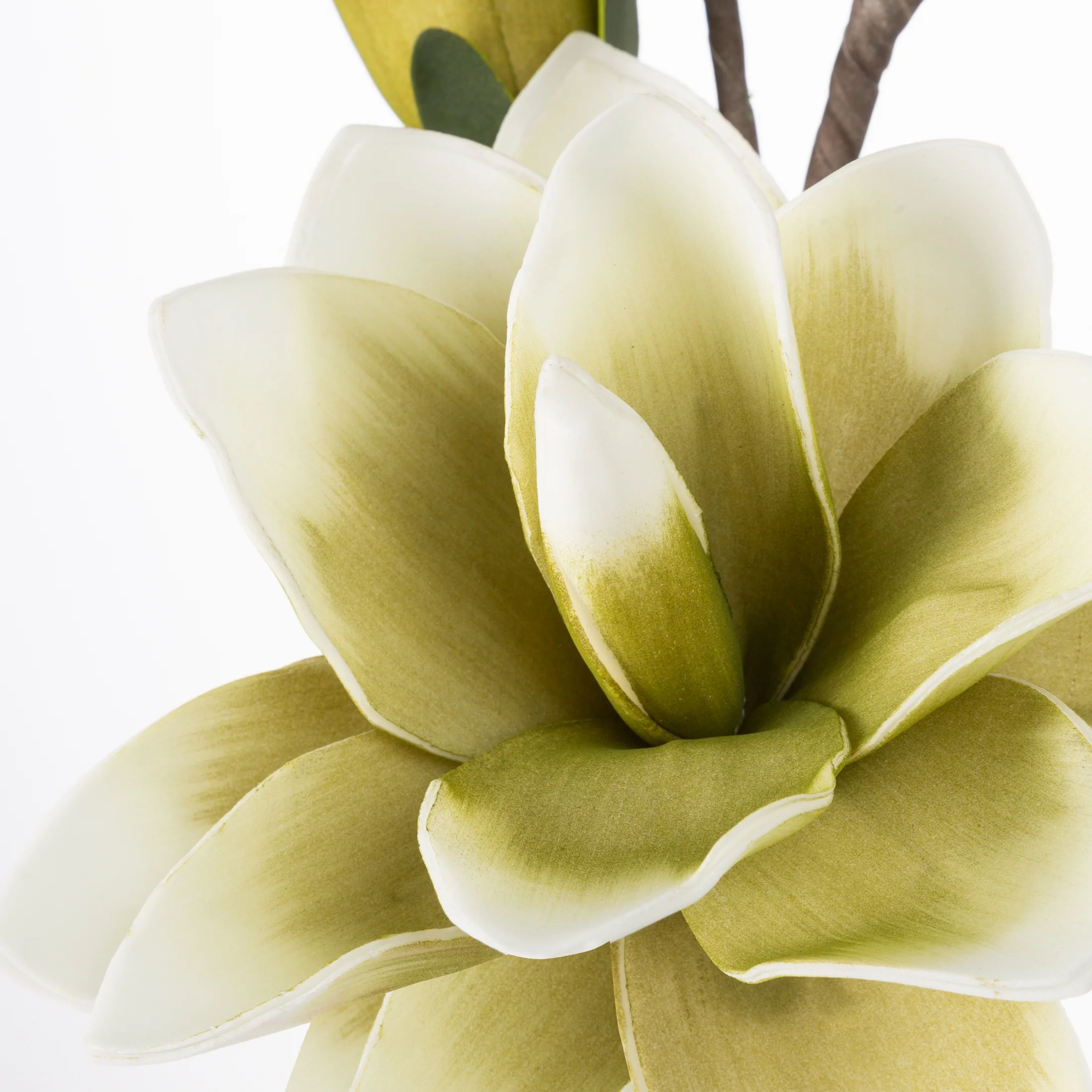 Sztuczny kwiat dekoracyjny MAGNOLIA oliwkowa Eurofirany