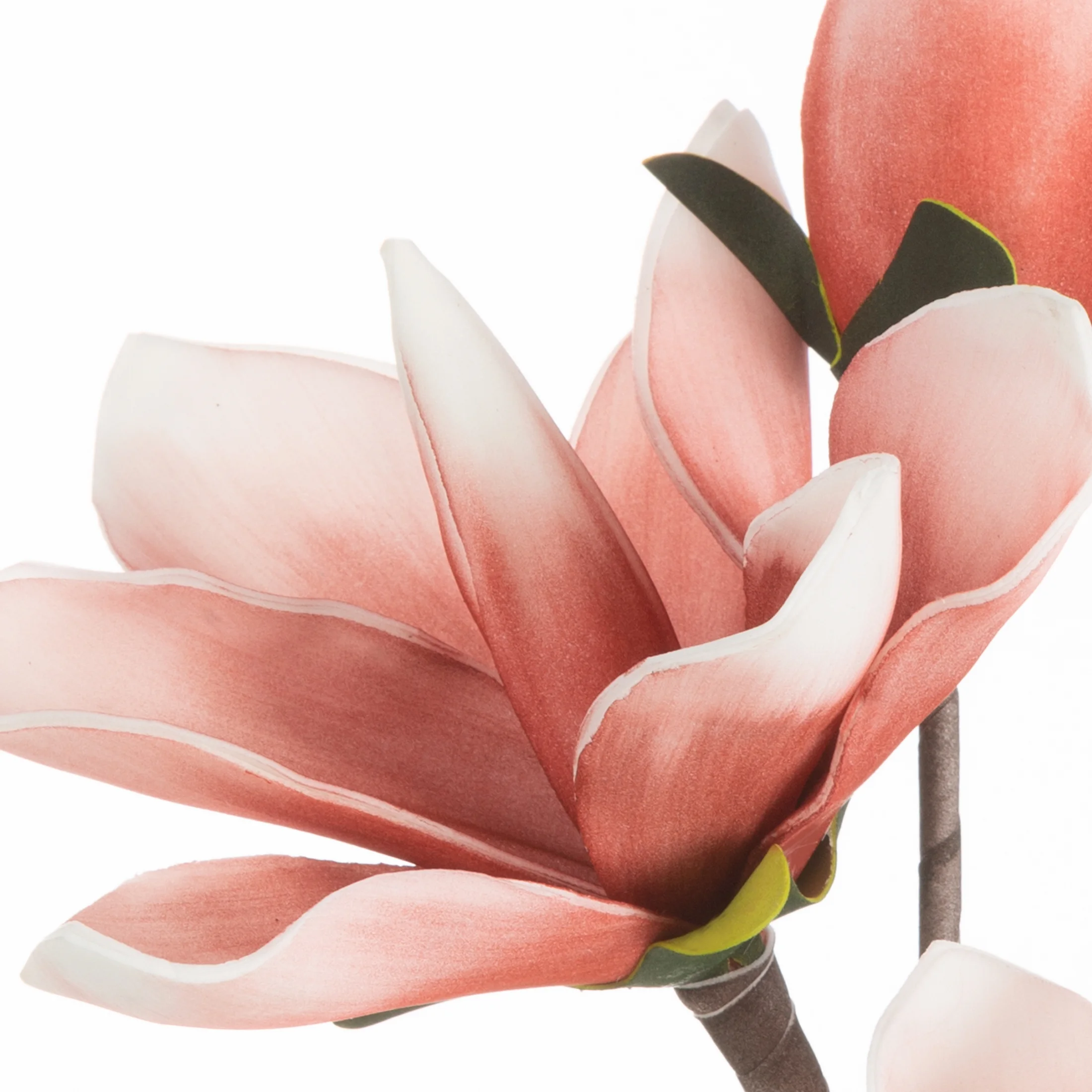 Kwiat sztuczny magnolii ciemnoróżowo, biały z plastycznej pianki foamirian 59 cm