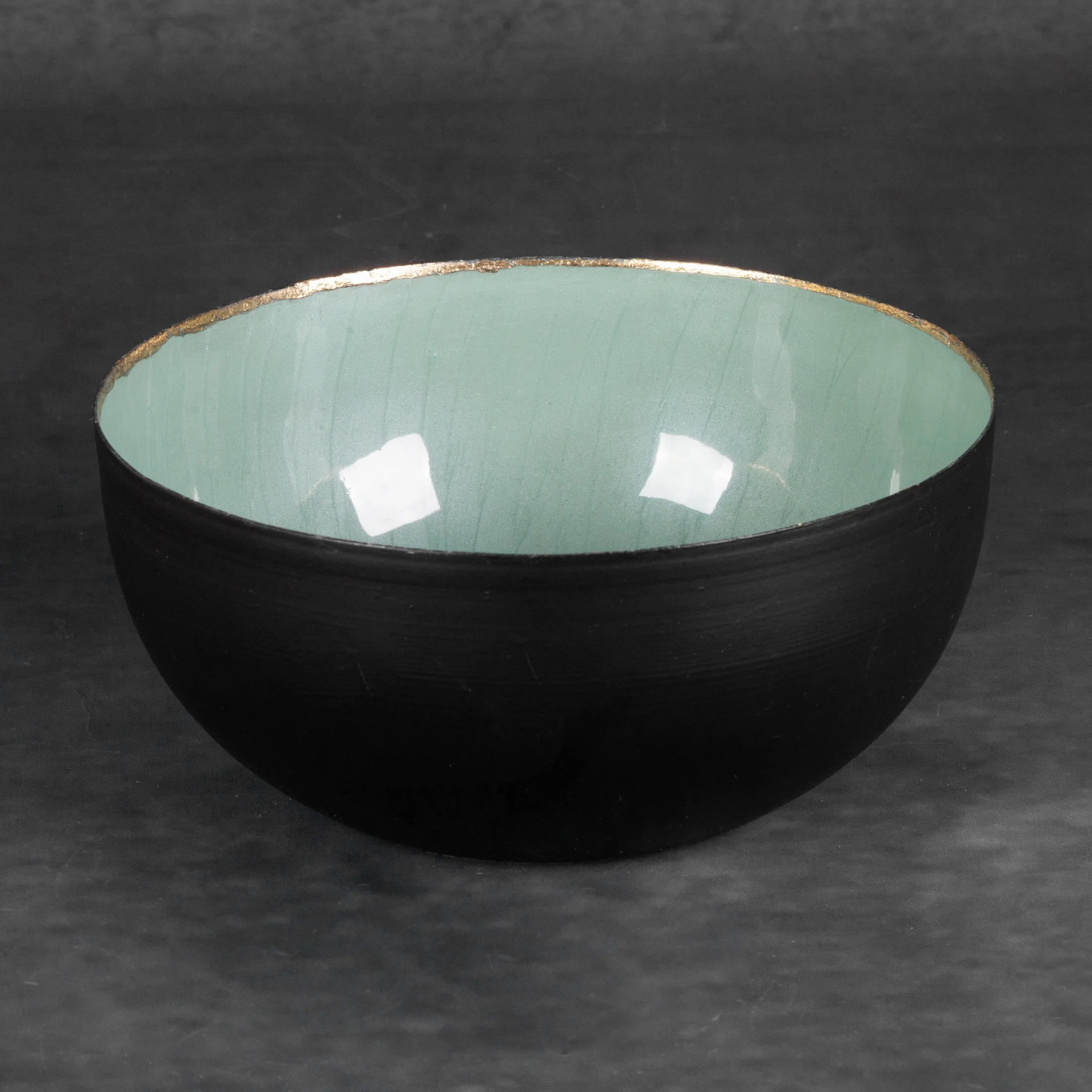 Misa metalowa czarno-zielona średnica 20x 9 cm DORA Eurofirany