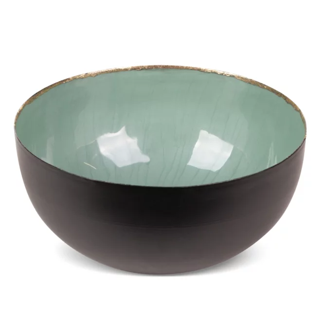 Misa metalowa czarno-zielona średnica 20x 9 cm DORA Eurofirany
