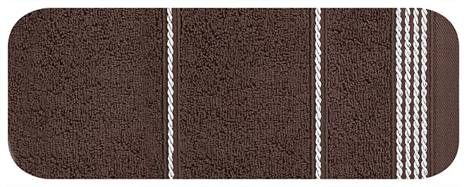 Ręcznik kąpielowy 50x90 cm bawełniany kolor brązowy ze stębnowaną bordiurą 500 g/m2 MIRA Eurofirany