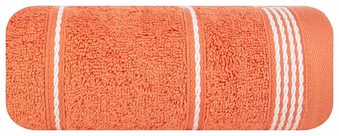 Ręcznik kąpielowy 50x90 cm bawełniany kolor pomarańczowy ze stębnowaną bordiurą 500 g/m2 MIRA Eurofirany
