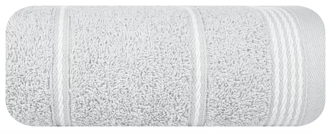 Ręcznik do rąk 30x50 cm bawełniany kolor srebrny ze stębnowaną bordiurą 500 g/m2 MIRA Eurofirany
