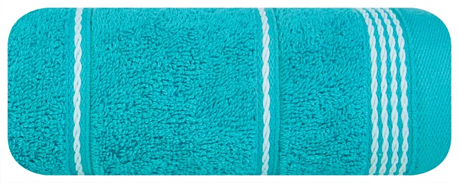 Ręcznik kąpielowy 50x90 cm bawełniany kolor turkusowy ze stębnowaną bordiurą 500 g/m2 MIRA Eurofirany