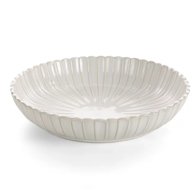 Misa ceramiczna dekoracyjna kremowa z przecieranym wzorem w stylu eko średnica 28x6 cm AVRIL Eurofirany