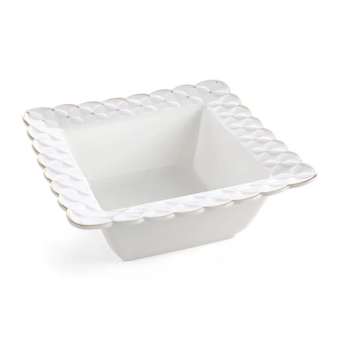 Misa ceramiczna dekoracyjna kremowa z złotymi akcentami 23x23x9 cm BELIA Eurofirany