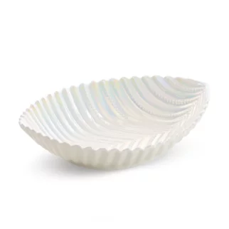 Misa ceramiczna dekoracyjna perłowa w kształcie łódeczki 24x18x7 cm NELA Eurofirany
