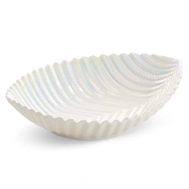 Misa ceramiczna dekoracyjna perłowa w kształcie łódeczki 28x22x8 cm NELA Eurofirany
