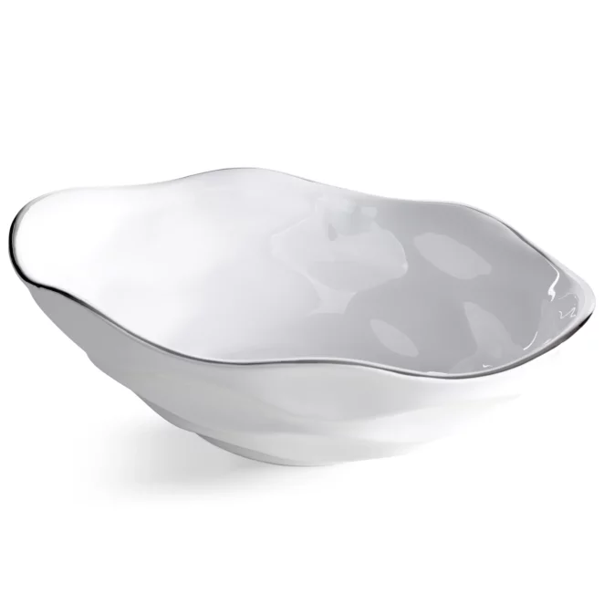 Misa dekoracyjna biało, srebrna 35x22x11 cm BONI Eurofirany