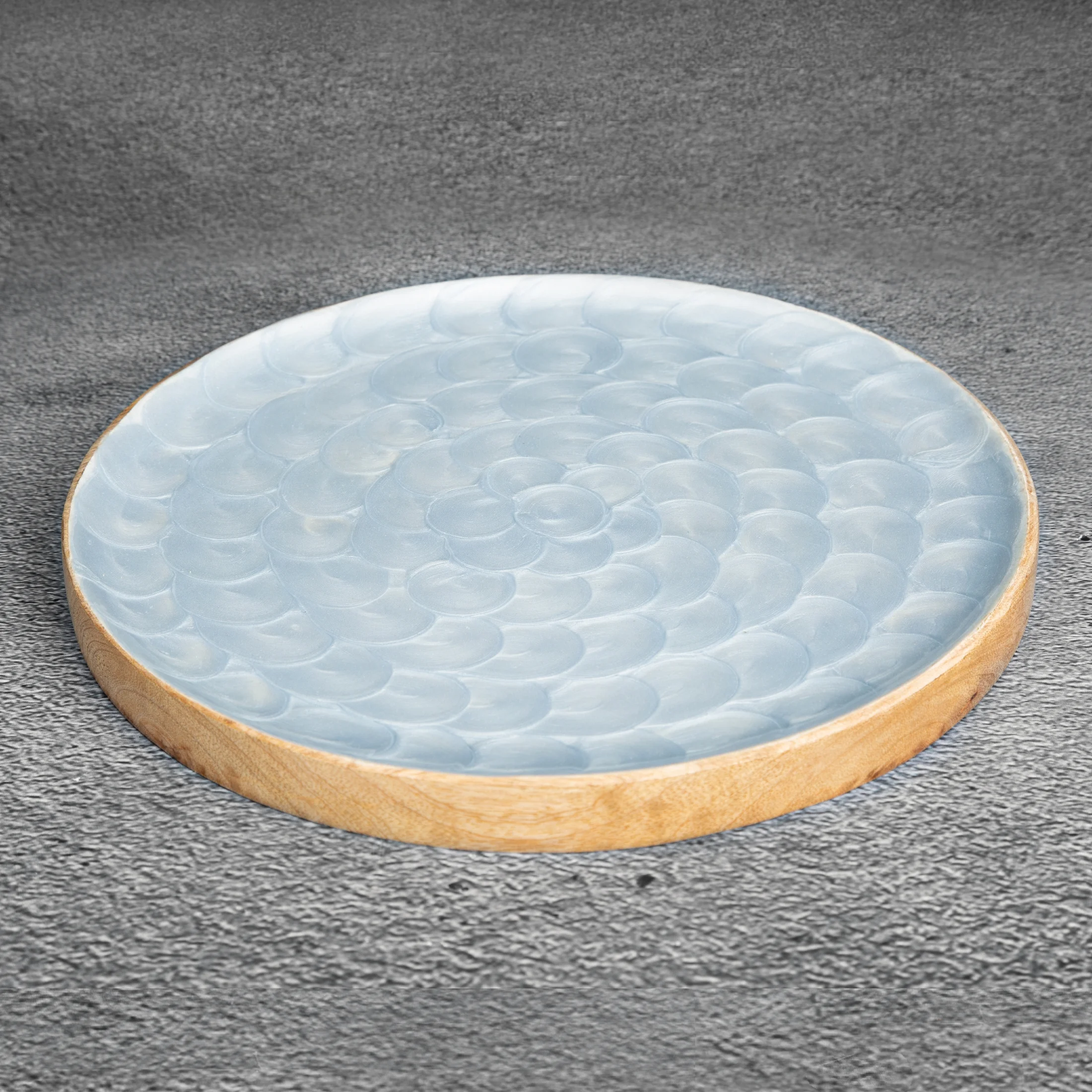 Patera dekoracyjna brązowa 28x3 cm z subtelnym wzorem KIRA Eurofirany