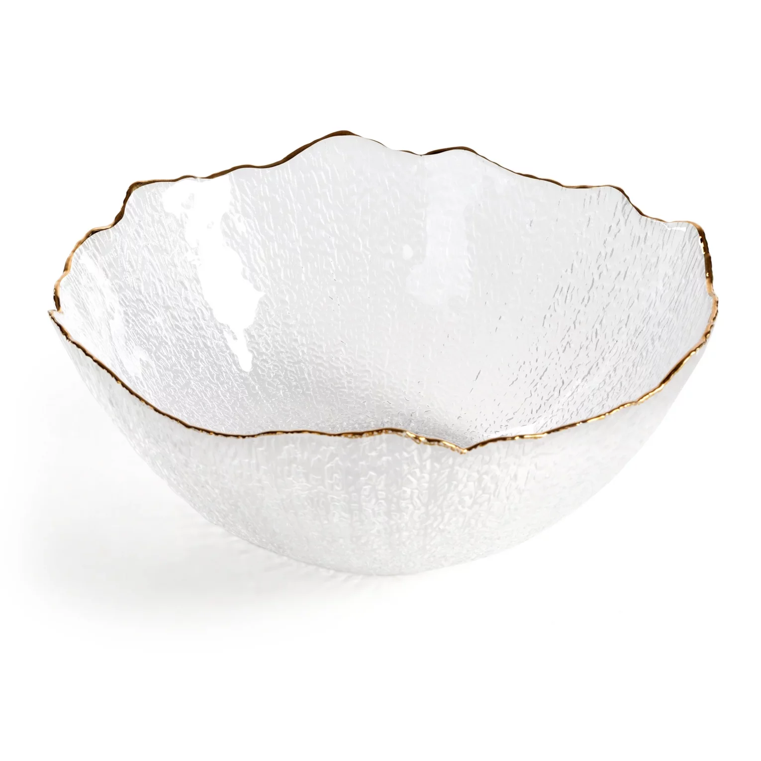Misa szklana biało, złota o ozdobnym tłoczonym wzorze 25x11 cm TAMARA Eurofirany
