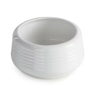 Misa z dolomitu biała dekoracyjna w wytłaczane subtelne prążki średnica 16x8 cm JASON Eurofirany