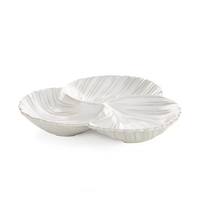 Miseczki ceramiczne dekoracyjna kremowe z przecieranym wzorem w stylu eko 25x25x4 cm AVRIL Eurofirany