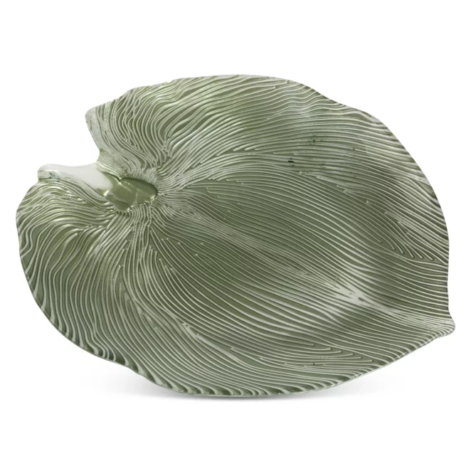 Patera szklana dekoracyjna  w kształcie liścia 38x34x4 cm MONTENEGRO TERRA COLLECTION Eurofirany