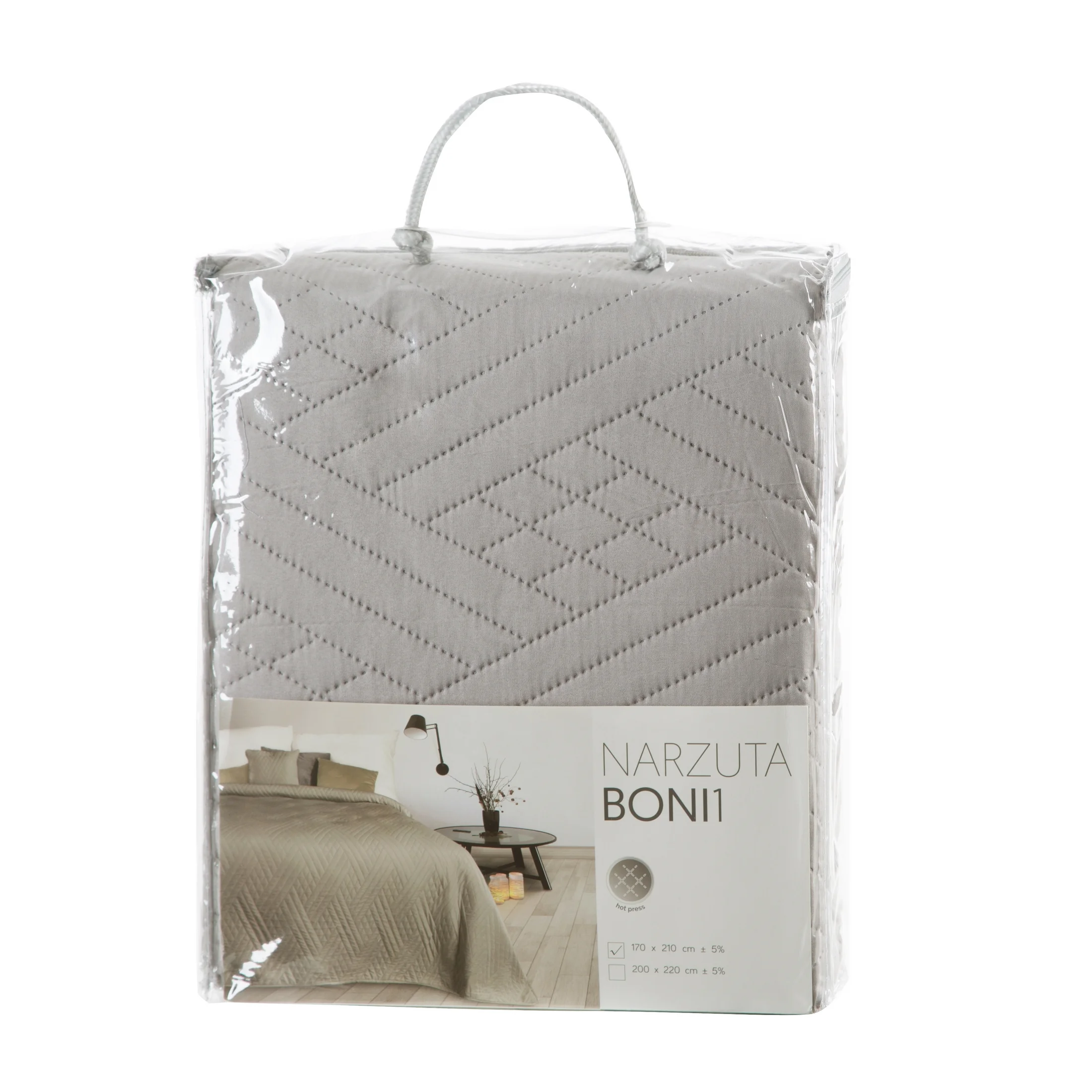 Narzuta BONI 1 pikowana metodą hot press w geometryczny wzór Eurofirany