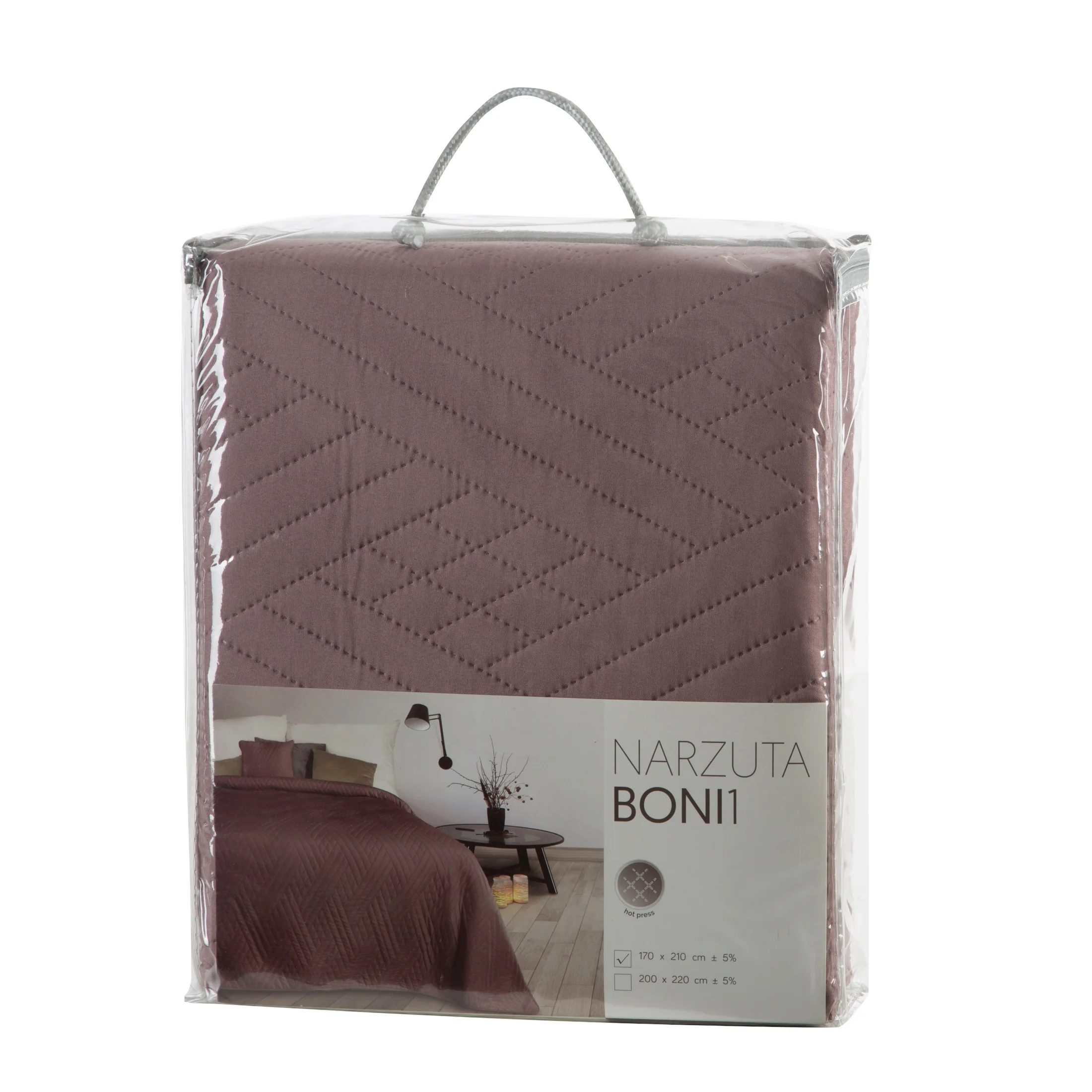 Narzuta BONI 1 pikowana metodą hot press w geometryczny wzór Eurofirany
