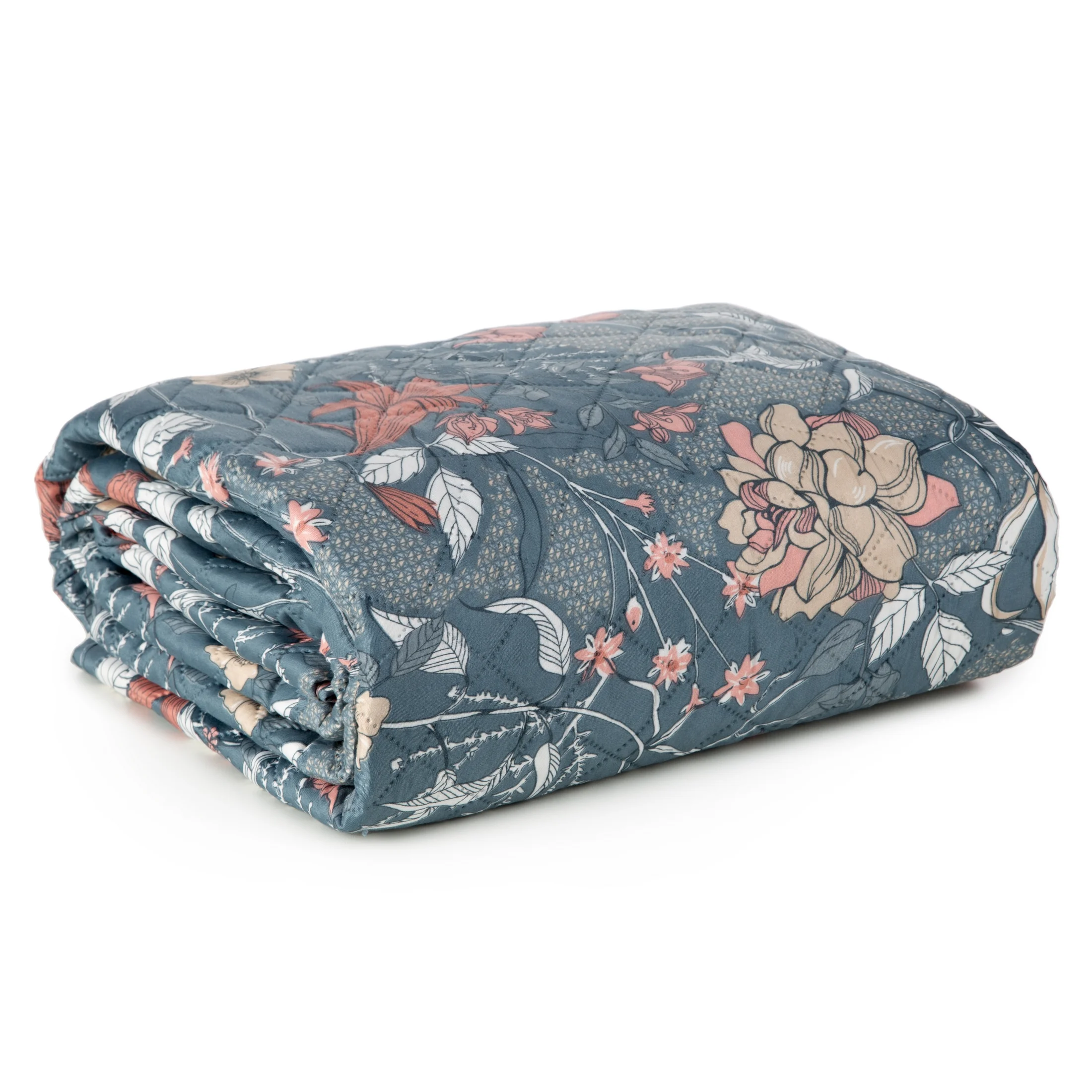 Narzuta FLOWER 5 pikowana metodą hot press z motywem kwiatów Design 91